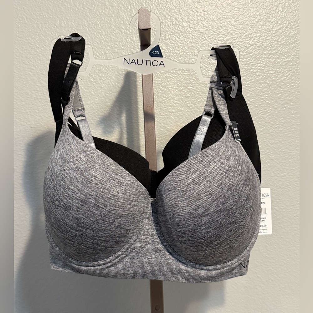 Nautica Gray and Black Bra